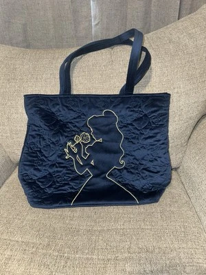Bolso de Mano Vera Bradley Disney La Bella y la Bestia Bonjour Belle Terciopelo Azul Marino Foto 1 de 4
