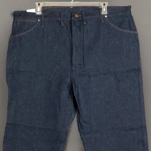 NEW WRANGLER 13MWZ MEN'S JEANS 46X32 COWBOY CUT ORIGINAL FIT RIDGED INDIGO WORK - Picture 1 of 10
