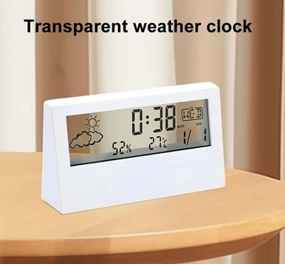 Digital Alarm Clock with Transparent Modern Design - Ideal for Living Room,... - Image 1 of 4