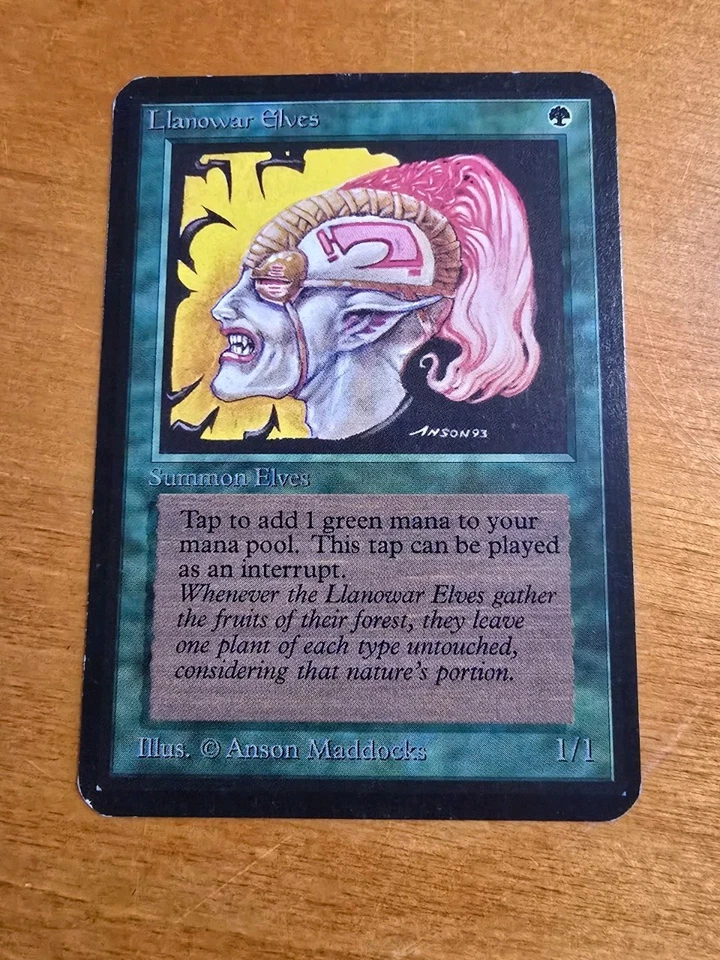 MTG Magic the Gathering Llanowar Elves Alpha LP - Image 1 of 2