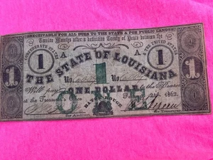 Confederate Era 1861 Issue $1 Louisiana - Picture 1 of 10