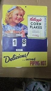 Vecchio calendario perpetuo pubblicità vintage modernariato Kelloggs Corn Flakes - Foto 1 di 5