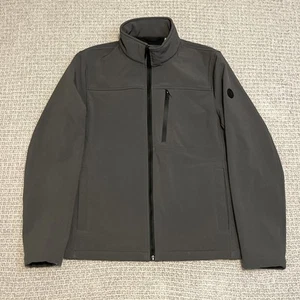 CALVIN KLEIN Black Men Soft Shell Jacket Size S Water Resistant Stretch Full Zip - Picture 1 of 4