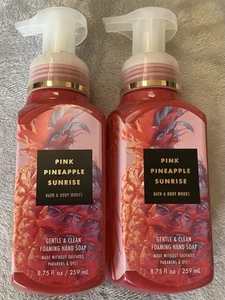 BATH AND BODY WORKS PINK PINEAPPLE SUNRISE FOAM SOAP SET OF 2 - Picture 1 of 1