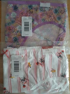 Lane Bryant 18/20 Set 2 Cotton Hipster Panties Wh Multi/Pale Purple Floral NEW - Picture 1 of 5