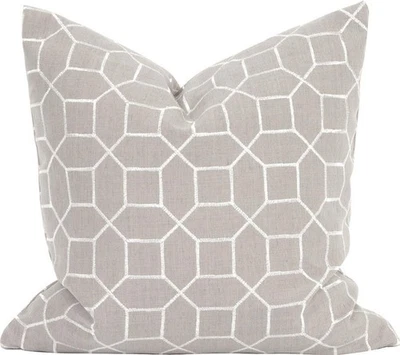 Trellis Slate Pillow-20 Geometric Design - Image 1 of 2