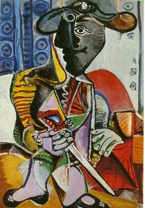 Hand-painted Oil Painting Pablo Picasso-Matador Abstract Reproduction Art Decor - Picture 1 of 9