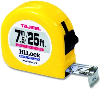 Cinta métrica - 25 pies / 7,5 M X 1 pulgada cinta métrica de alto bloqueo con doble métrica/st Foto 1 de 2