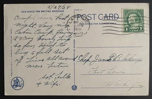 Larame, Wyoming Post Card, mailed May 27, 1938, to Fort Lewis, WA -  WY - Picture 1 of 2