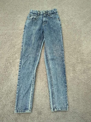 Jeans Lee Vintage Jóvenes Niñas 3 Lavado Ácido Tiro Alto Cónico Años 80 90 Hecho en EE. UU. Foto 1 de 4