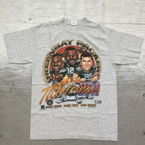 Vintage 1996 NFL Green Bay Packers Shirt Xplosson Caricature Shirt Size Large Cover
