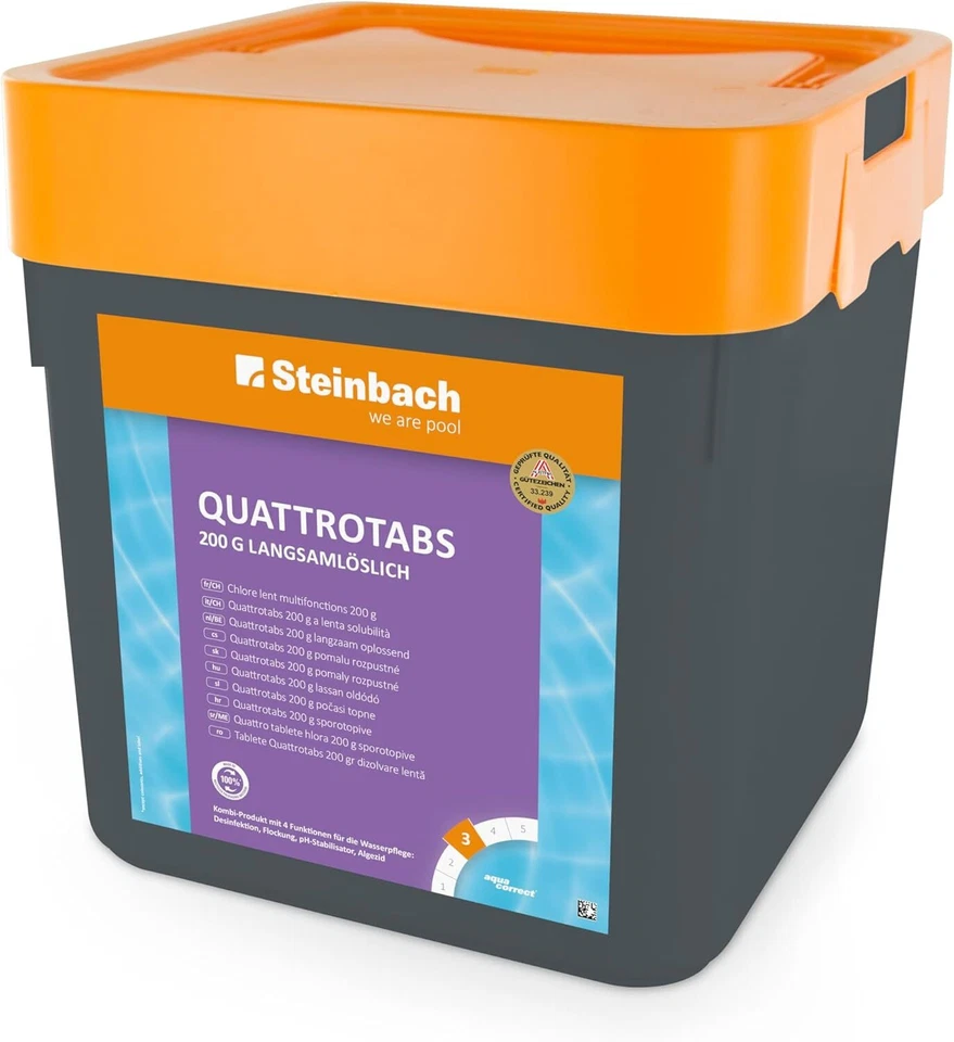 Steinbach 2x5 kg 200g Quattrotabs für Pool Chlortabs Chlortabletten Multitabs - Bild 1 von 4
