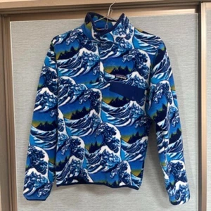Patagonia Synchilla Snap T Scrap T Fleece Pullover Hokusai Wave 2017 Men's XL - Picture 1 of 4