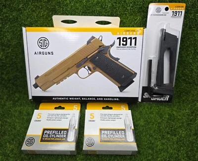 Pistola de aire comprimido Sig Sauer 1911 Emperor Scorpion .177 ⭐PAQUETE⭐ con cargador adicional y CO2 Foto 1 de 4