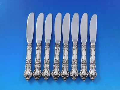 Meadow Rose от Wallace из чистого серебра разбрасыватель масла HH мод набор 8 шт. 6 3/8" - Изображение 1 из 4