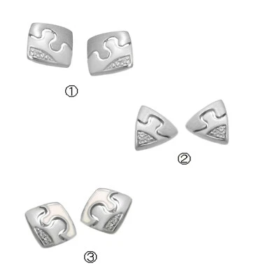 Moderno Orecchini Vero Argento Diverse Modelli con Zirconia Pietre Nuova - Immagine 1 di 4