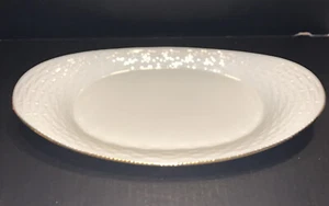 Lenox Basket Weave Oval Bread Serving Plate Tray w/ Gold Trim USA - Picture 1 of 9