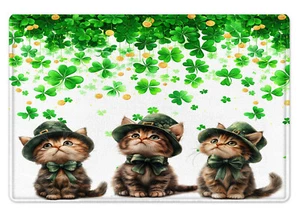 Spring Green Clover St. Patrick's Day Bath Mat Kitchen Floor Rugs 24x16 Inch - Picture 1 of 3