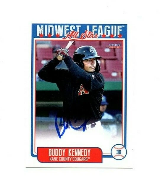 Buddy Kennedy autographed signed 2019 Midwest League All Star card Kane County f - Image 1 of 1