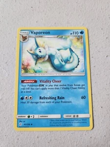 Vaporeon 42/236 Sonne & Mond kosmische Sonnenfinsternis ungewöhnliche Pokémonkarte 2019 - Bild 1 von 2