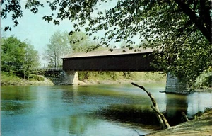 Postcard Seymour Jackson County Indiana White River Covered Bridge Vintage UNP - Picture 1 of 2