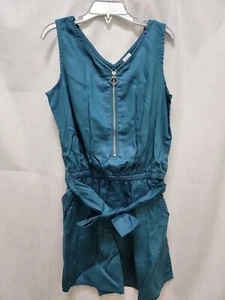 Justice V-neck Zip Romper S (7/8) Dark Teal - Picture 1 of 5