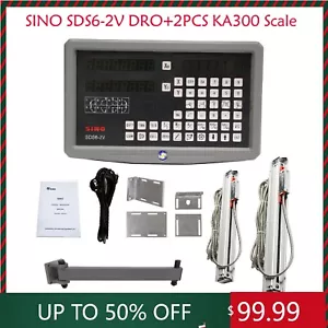 Lathe SDS6-2V DRO 2 Axis Digital Readout 5um KA300 Linear Glass Scale Encoder - Picture 1 of 8