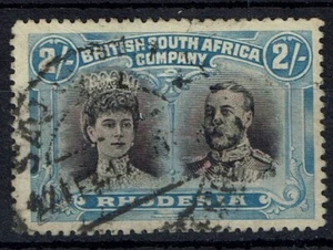 RHODESIEN SG154a 1910-3 2/= LILA-SCHWARZ & ULTRAMARIN GEBRAUCHT (d) - Bild 1 von 1