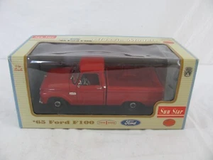 Sun Star Diecast 1/18 Scale Red 1965 Ford F100 Pickup Truck #1272 VG - Picture 1 of 20