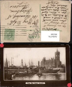 401369,Wales Cardiff Pier Head Hafen Dampfer Boote Leuchtturm - Picture 1 of 1