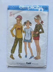 Simplicity 5003- Girls Pants,Shorts & Tops Vintage Sewing Pattern Size 12 - Picture 1 of 6