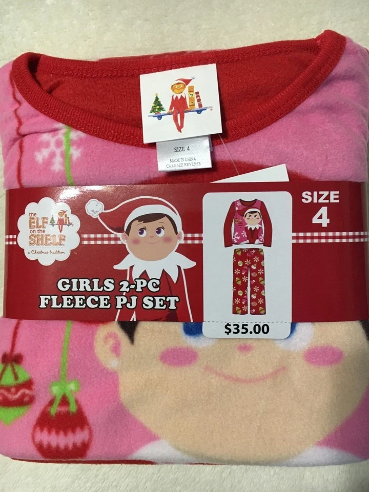 JUEGO DE PIJAMA DE LANA ELF ON A SHELF 2 PIEZAS para niñas talla 4 precio de venta sugerido por el fabricante $35 Foto 1 de 3
