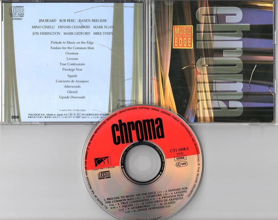 Chroma CD MUSIC ON THE EDGE 1991 Japan POCJ-1048 # CTI 1008-2 - Jazz Rock - Bild 1 von 1
