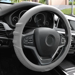 FH Group Silicone Car Steering Wheel Cover Grip Marks Design Fits 14.5" - 15.5" - Picture 1 of 4