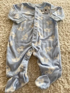 Pijama de lana Carters Niños Elefantes Azules Blancos Mommy's Big Guy 6 meses - Imagen 1 de 6