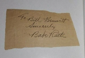 NY YANKEES HOF BABE RUTH SIGNED CUT JSA LOA AUTOGRAPH INVESTMENT - Picture 1 of 8