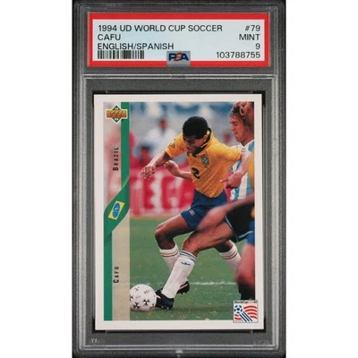 Copa Mundial de Fútbol 1994 Upper Deck Inglés/Español #79 Cafu PSA 9 Como Nuevo Brasil Foto 1 de 2