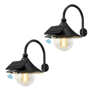 Solar Lanterns Lights Outdoor Solar Barn Light with 3 Lighting Modes, Motion ... - Picture 1 of 6