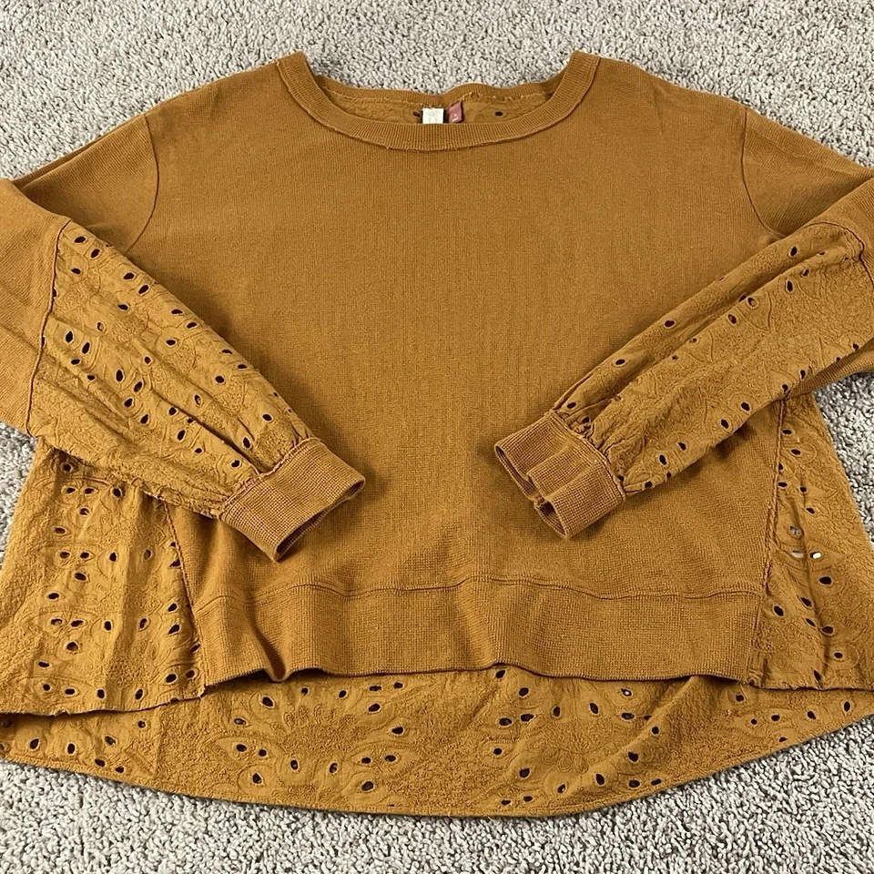 Camiseta Anthropologie Pilcro Térmica Top Pequeño Ojales Boho Cottage Retro Dorada E15 Foto 1 de 4