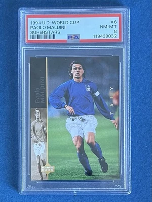 UD World Cup Superstars 1994 #6 Paolo Maldini PSA 8, POP 2, raro edición limitada Foto 1 de 2