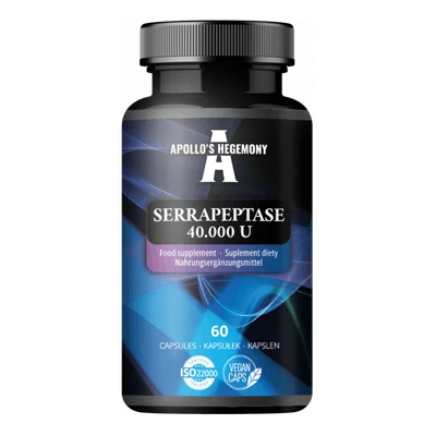 APOLLO'S HEGEMONY Serrapeptase 40.000 U – 60 Kapseln – Natürliches Enzym
