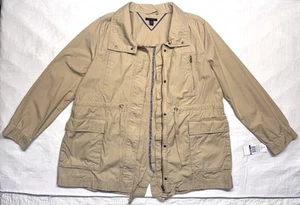 Tommy Hilfiger Women's Size XL Lightweight Tan Zip Windbreaker Jacket NWT - Picture 1 of 12