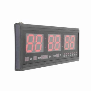 (Red)Large Digital LED Wall Timer Battery Clock With Calendar Temperature DW - Picture 1 of 12