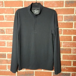Black Nike Dri-FIT Polo Zip Shirt Swoosh on Left Sleeve Size S - Picture 1 of 4