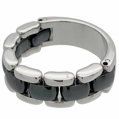 Anello CHANEL Ultra Ceramica Nera Misura US8 Oro Bianco 18k 750 Autore #0348