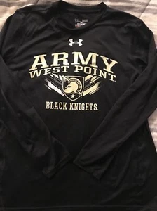 ARMY WEST POINT BLACK KNIGHTS Long Sleeve Shirt UNDER ARMOUR Heatgear MEDIUM BLK - Picture 1 of 5