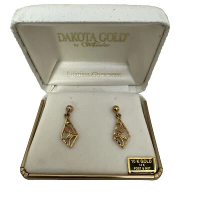Dakota Gold By Wheeler  Kite 10K Yellow Gold Dangling Stud Earrings 14K Post&nut - Image 1 of 3