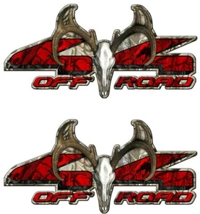 4x4 Off Road Truck Decals Buck Skull Deer Skull Camo Bed Tailgate Vinyl a006BU - Picture 1 of 4