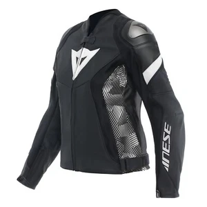 Dainese Avro 5 Damen Motorrad Lederjacke Schwarz/Schwarz/Weiss 38D(44L) NEU++ - Picture 1 of 2