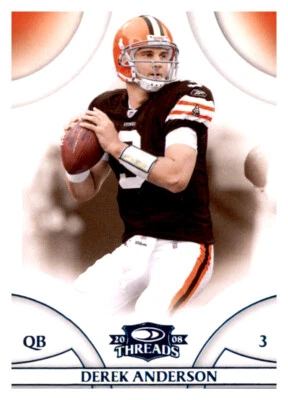2008 Donruss Threads Aqua Blue Teal Derek Anderson #d /350 Parallel Browns #129 - Image 1 of 2